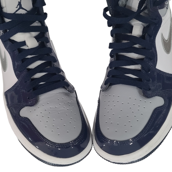 Jordan 1 Retro High Golf Patent Midnight Navy Sneakers DQ0660-100| M 8.5 / W 10 - Picture 5 of 17